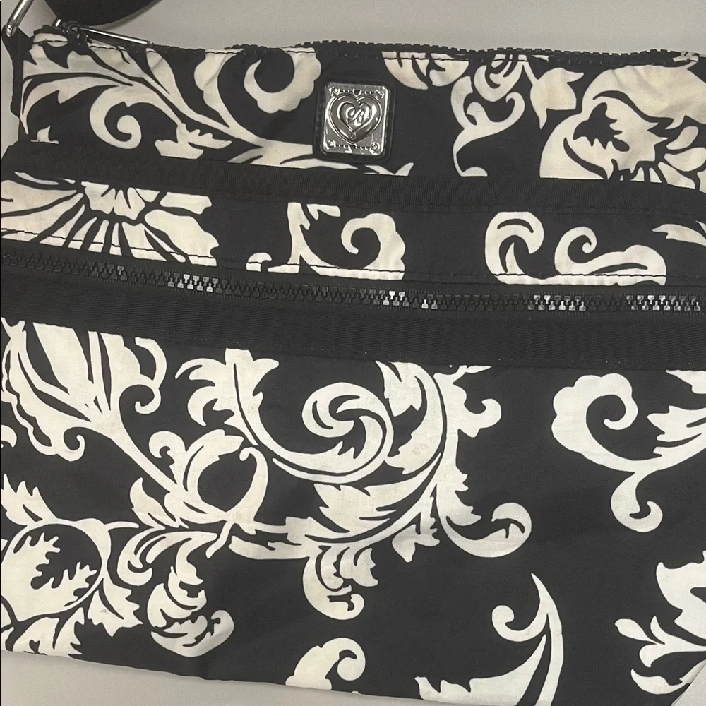Brighton Nylon Black and White Patterned Shoulder / Crossbody Bag